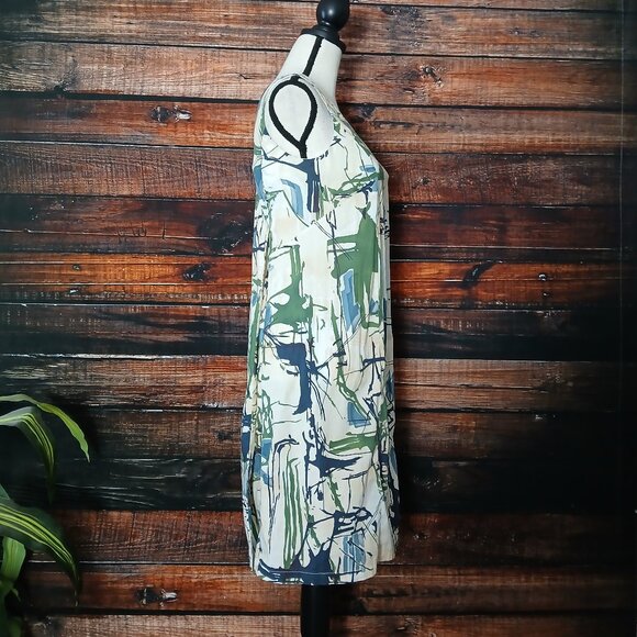 Piazza Sempione Sheath Dress Size 42 US 6 Abstract Cotton Stretch Made in Italy - Picture 6 of 9